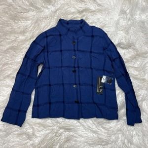 Liv by Habitat Pucker Crop Jacket Crinkle Indigo Style 220133